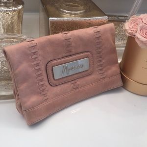 Guess By Marciano Foldover Leather Clutch Pink